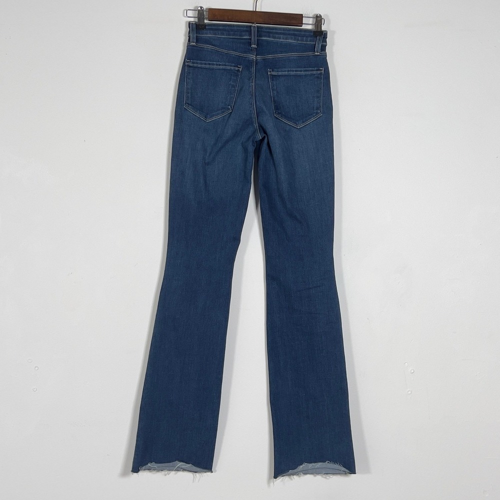 L'AGENCE Ruth High Rise Straight Raw Hem Jeans Women Sz 24 Blue Marlin - Picture 4 of 14
